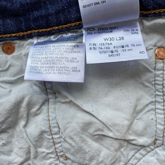 Levi's Premium 501 Skinny Jeans High Waist Dark Indigo Blue Denim W30 L28 - Picture 13 of 13